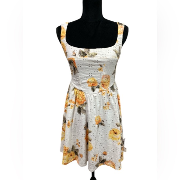 ASOS Floral Broderie Mini Dress - Picture 3 of 7